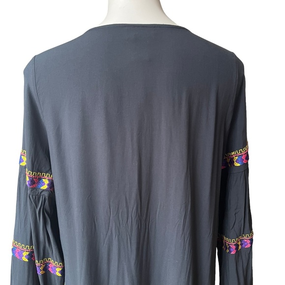 Wrangler Retro Embroidered Western Rodeo Cowgirl Long Sleeve Dress, Sz L - Picture 10 of 14